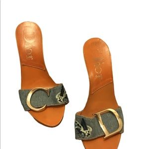 Vintage Christian Dior jean mules, size 35 1/2